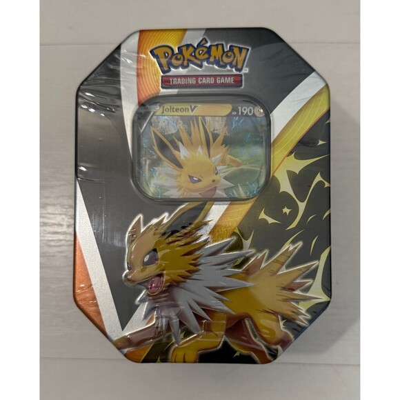 Pokemon TCG Eevee Evolutions Tin [ Jolteon V Edition ] NEW Trading Card Game - Picture 1 of 6